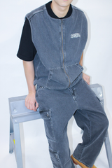 Double Denim Cargo Pants