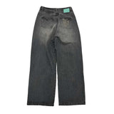 wide tuck denim pants