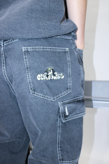 Double Denim Cargo Pants