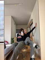 yung logo leopard blast denim