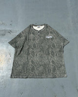 Cursive Logo Thermal Henley Neck Short Sleeve Tee