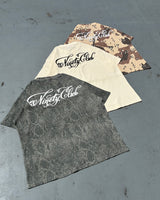 Cursive Logo Thermal Henley Neck Short Sleeve Tee