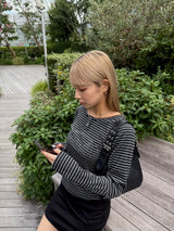 yung logo rhinestone fit ls tee