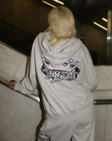 國王徽標拉鍊連帽衫