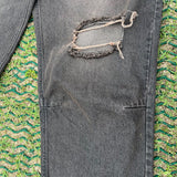 Studs Damage Buggy Denim