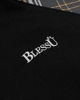 BU PLAID SLEEVE ZIP HOODIE