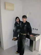 スタンドネックオーバーダイデニムブルゾン