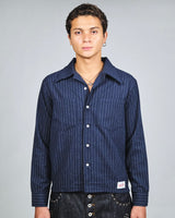 Stripe Open Collar Shirt