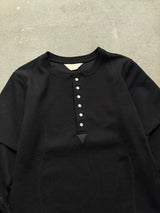 Layered Round Stitch waffle Long Tee