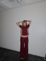 Rayon Linen Low-Rise Pants