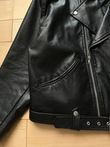 Vintage wash western faux leather double riders