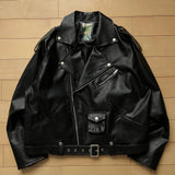 Vintage wash western faux leather double riders