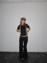 Rayon Linen Low-Rise Pants