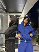 rhinestone scattered zip hoodie