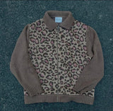 Chain zip up knit outer