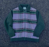 Chain zip up knit outer