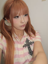Cross Patch Stripe Polo