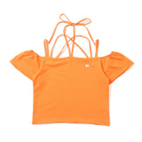 ribbon off shoulder cropped tee