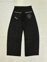 Cross logo lace denim 【yung】