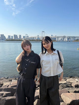 relaxy logo sheer rhinestone shirt