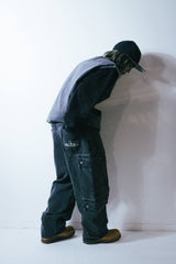 Double Denim Cargo Pants