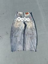 9090 OG Logo Painted Denim Pants