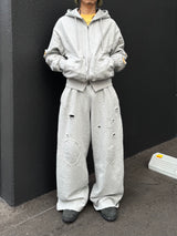 Boxing pocket short length zip hoodie