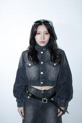 NG stand collar denim jacket