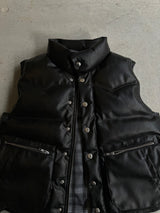 western faux leather down vest