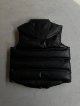 western faux leather down vest
