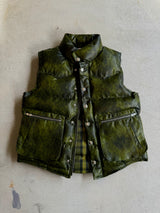 western faux leather down vest