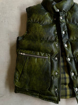 western faux leather down vest