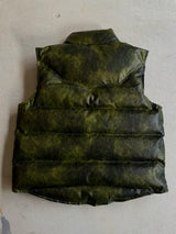 western faux leather down vest