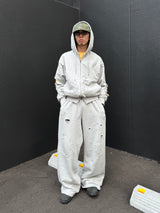 Boxing pocket short length zip hoodie