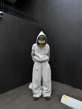 Boxing pocket short length zip hoodie