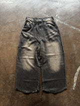 Overdyed wide baggy rayon summer denim