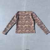 Off shoulder camo thermal L/S Tee【9090 girl】