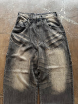 Overdyed wide baggy rayon summer denim