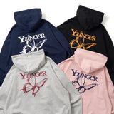 蝴蝶徽標拉鍊連帽衫