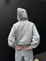 Boxing pocket short length zip hoodie