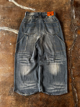 Overdyed wide baggy rayon summer denim