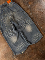 Overdyed wide baggy rayon summer denim