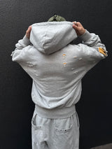 Boxing pocket short length zip hoodie