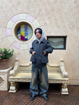 embroidered leather blouson