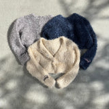 yung logo 2way lame cardigan