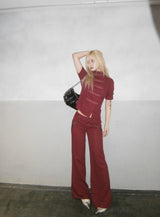 Rayon Linen Low-Rise Pants