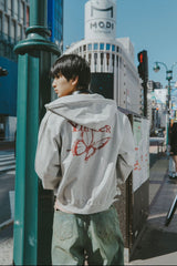 蝴蝶徽標拉鍊連帽衫