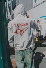 蝴蝶徽標拉鍊連帽衫