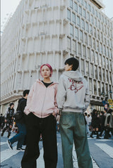 蝴蝶徽標拉鍊連帽衫