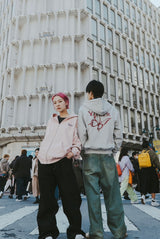 蝴蝶徽標拉鍊連帽衫